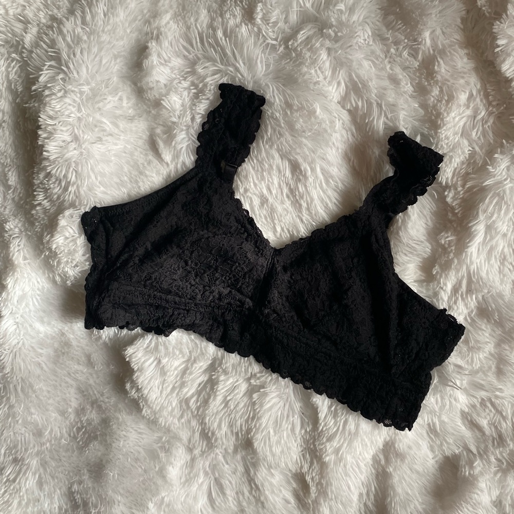 Aerie Black Bralette w/ Adjustable Straps Sz XL
